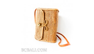 wallet purses bag rattan ata grass hand woven balinese design